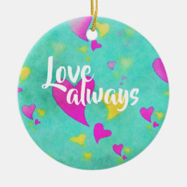 Cute Heart Mönster Kärlek Alla Valentine Julgransprydnad Keramik