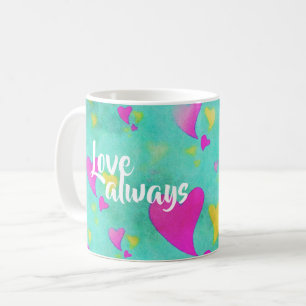Cute Heart Mönster Kärlek alltid ditt namn Valenti Kaffemugg