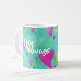Cute Heart Mönster Kärlek alltid ditt namn Valenti Kaffemugg