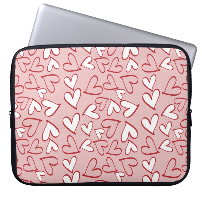 Cute Heart Mönster Laptop sleeve (Framsidan)