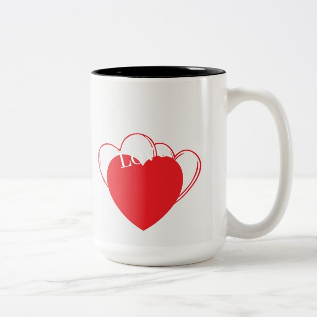 Cute Heart Mug – Love & Adorable Design Två-Tonad Mugg (Höger)