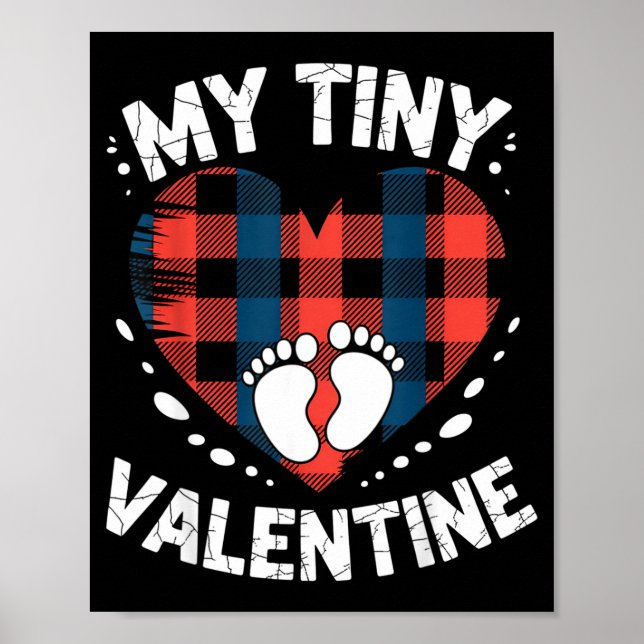 Cute Heart My Tiny Valentine Pregnancy Announcemen Poster (Framsidan)