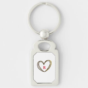 CUTE HEART NAMN KEYCHAIN REKTANGULÄRT SILVERFÄRGAD NYCKELRING