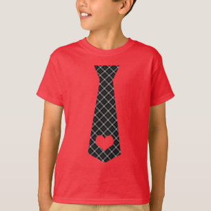 Cute Heart Necktie Business Kärlek Boys Valentine Tee