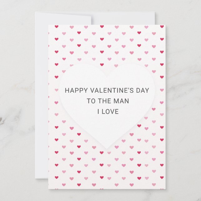 Cute Heart Pattern Romantic Valentine's Day Card (Framsida)