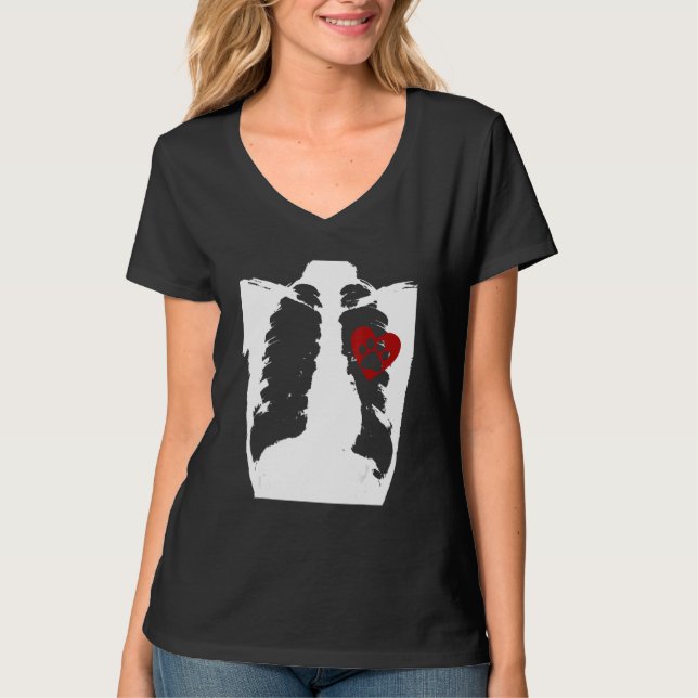 Cute Heart Paw Print Design for Cat Lovers  Puppy  T Shirt (Framsida)