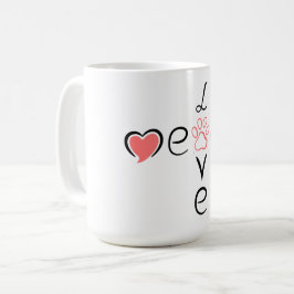 Cute Heart Paw Print Design for Pet Lovers,Mug Kaffemugg