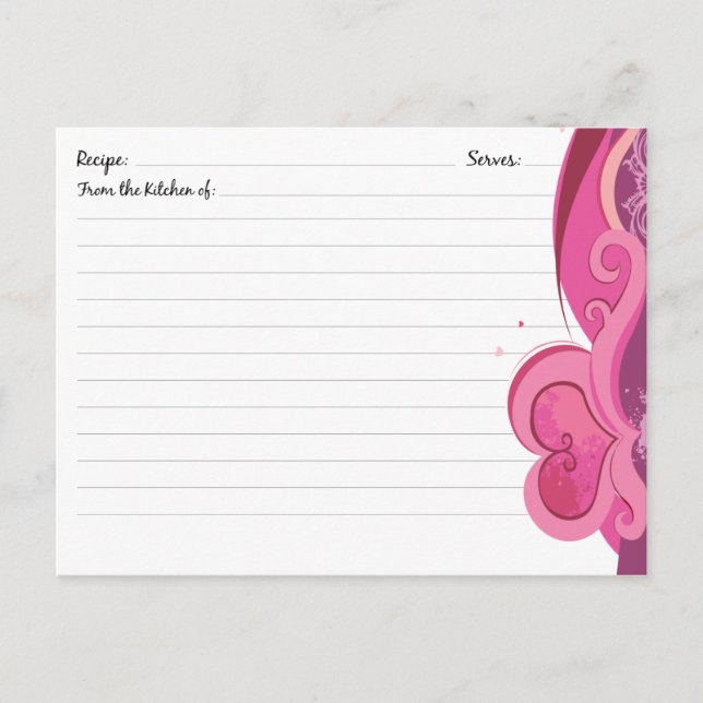 Cute Heart-receptkort Vykort (Framsida)