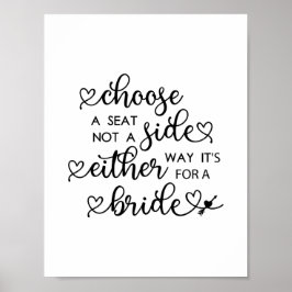 Cute Heart-skript Välj en sätelig Lesbisk Bröllop Poster
