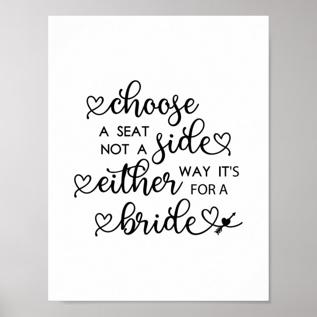 Cute Heart-skript Välj en sätelig Lesbisk Bröllop  Poster (Framsidan)