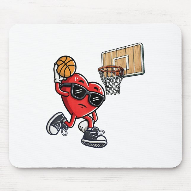 Cute Heart spelar basketball Valentines day Baske Musmatta (Framsidan)
