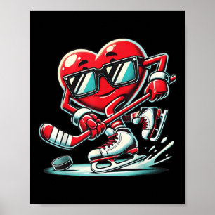 Cute Heart Spelar ishockey Valentines day Manar W Poster