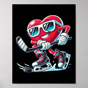 Cute Heart Spelar ishockey Valentines day Manar W Poster