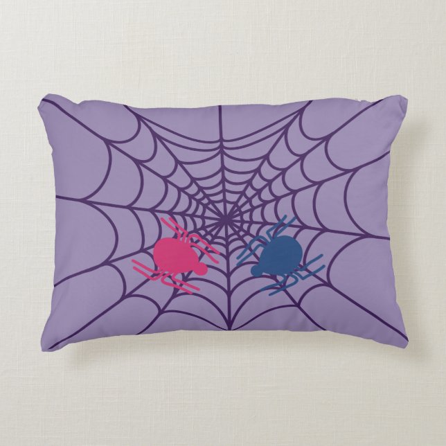 Cute Heart Spider Web Accent Throw Pillow  Prydnadskudde (Framsidan)