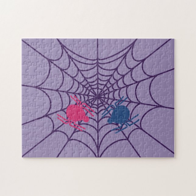 Cute Heart Spider Web Pussel (Horisontell)