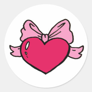 Cute Heart Sticker Runt Klistermärke