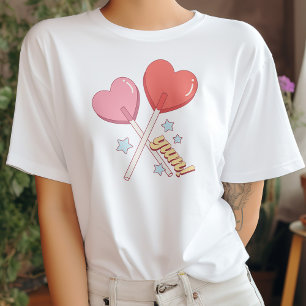Cute Heart Sucker Valentine Day T-Shirt