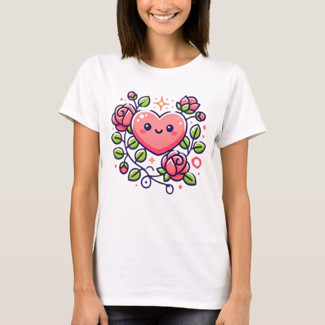 Cute Heart T Shirt (Framsida)