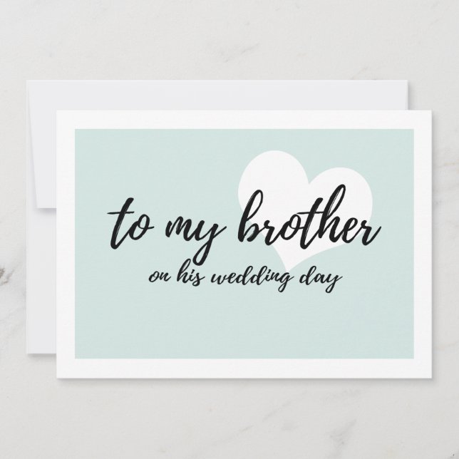 Cute Heart till min bror på hans bröllopsdag (Framsida)