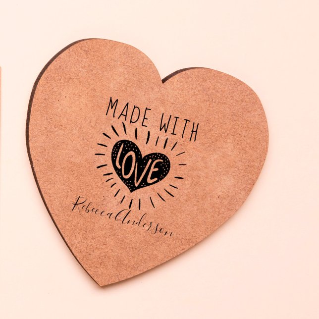 Cute Heart | Tillverkad med skript Kärlek & Namn Stämpel (Skapare uppladdad)