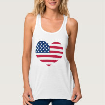 Cute Heart USA flagga Patriotic Red White och Blue