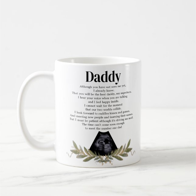 Cute Heartfilt Bump-meddelande för pappa Kaffemugg (Vänster)