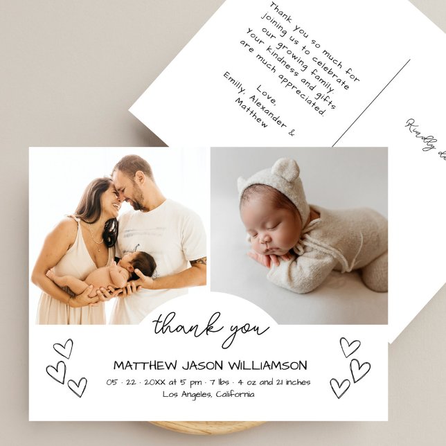 Cute Hearts 2 Photo Tack Baby Vykort (Skapare uppladdad)