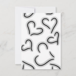 Cute Hearts Black and White Tack Kort
