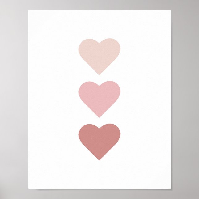 Cute Hearts Boho Nursery Poster (Framsidan)
