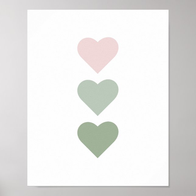 Cute Hearts Boho Nursery Poster (Framsidan)