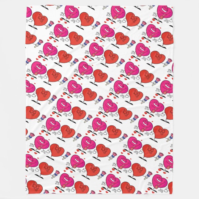 Cute Hearts Fleecefilt (Framsidan)