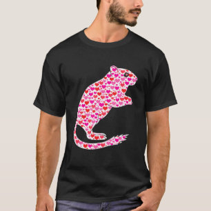 Cute Hearts Gerbil Funny Animals Valentines day T Shirt