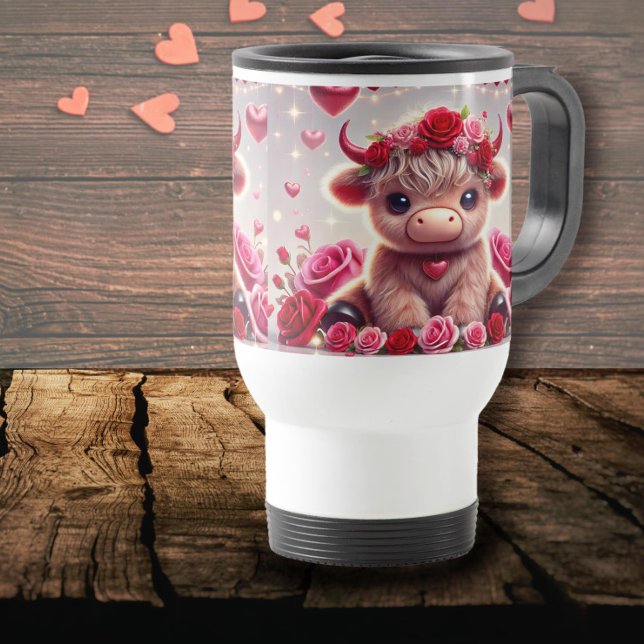 Cute Hearts Highland Cow-Valentineser Resemugg (Skapare uppladdad)