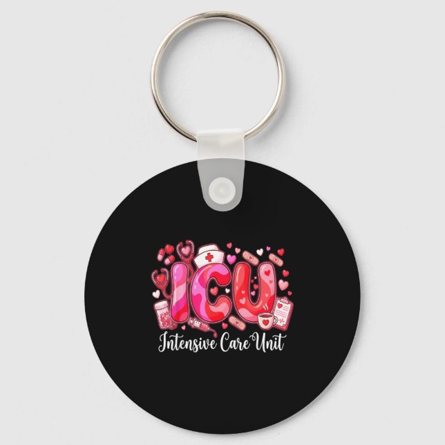Cute Hearts Icu Valentine Nurse Valentines Day Shi Nyckelring (Framsida)