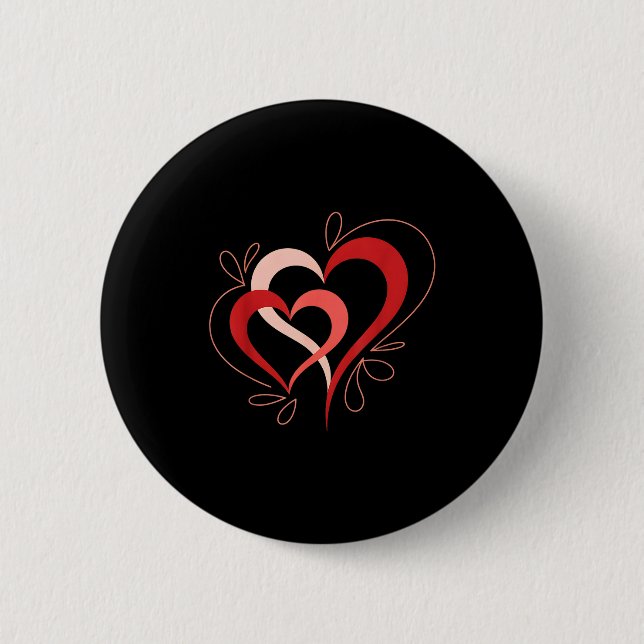 Cute Hearts In Love Couples Valentine Day Pajamas  Knapp (Framsida)