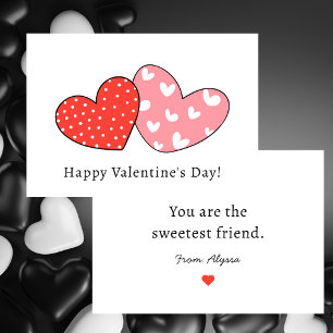 Cute Hearts Kids School Valentine Card