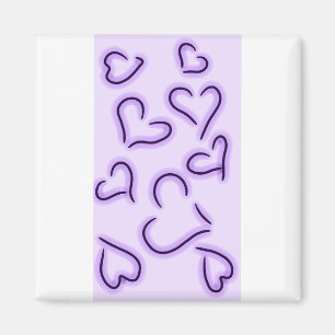 Cute Hearts Lila Magnet