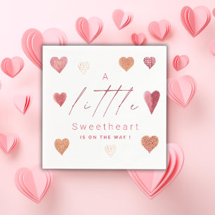 Cute Hearts Little Baby Shower Girly Pappersservett