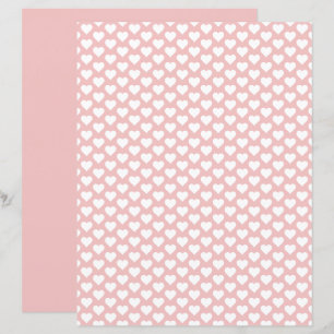 Cute Hearts Mönster Baby Rosa Scrapbook Papper