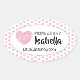 Cute Hearts n’ Kärlek Stickers Ovalt Klistermärke