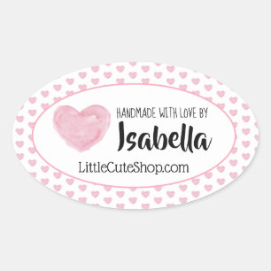 Cute Hearts n’ Kärlek Stickers Ovalt Klistermärke