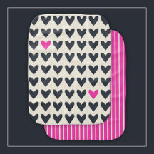 Cute Hearts och Shock rosa Pop of Färg med Rand