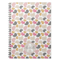 Cute Hearts Pastel Färg Monogram Namn