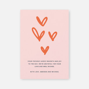 Cute Hearts Pastel Rosa Tack Kort