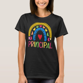 Cute Hearts Principal Inspire Boho Rainbow appreci T Shirt