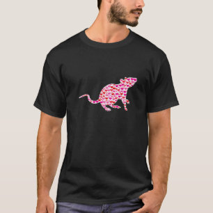 Cute Hearts Råtta Funny Animals Älskare Valentines T Shirt