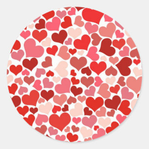 Cute Hearts Runt Klistermärke