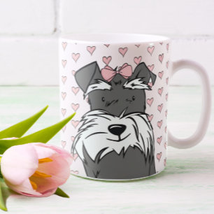 Cute Hearts Schnauzer Kaffemugg