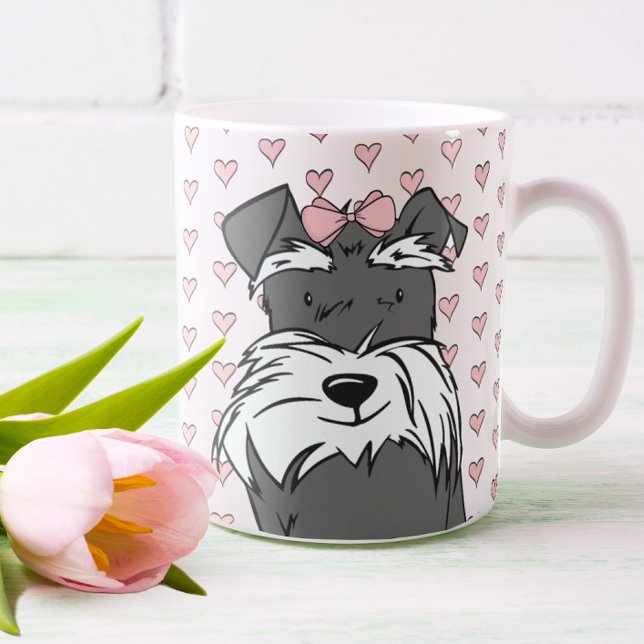 Cute Hearts Schnauzer Kaffemugg (Skapare uppladdad)
