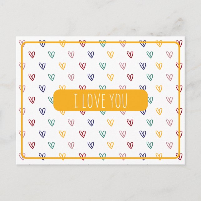 Cute Hearts Stil 2 Vykort (Framsida)